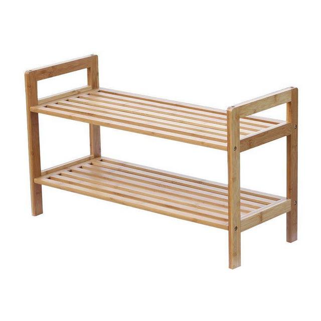 Oceanstar 2 Tier Bamboo Shoe Rack, Square