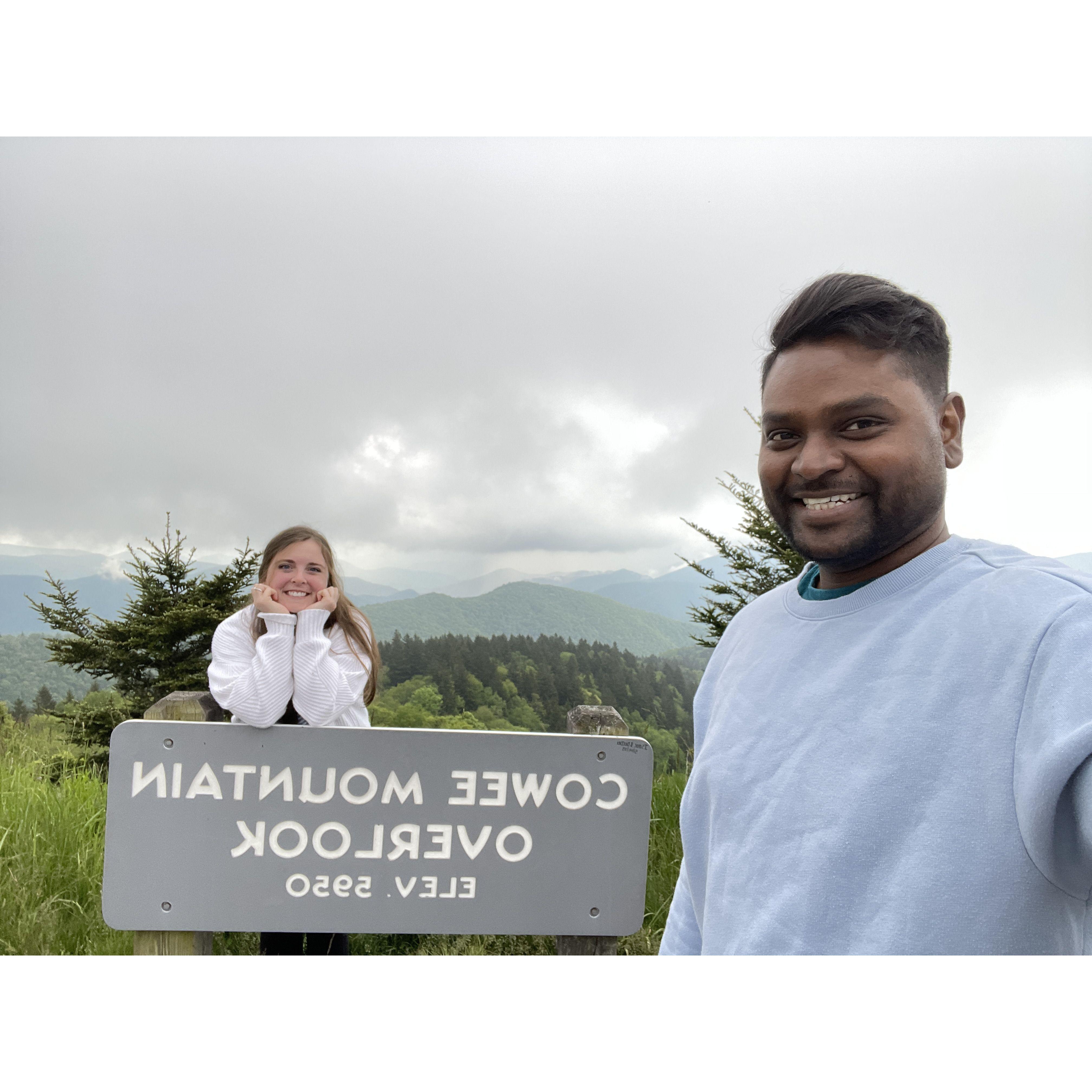 Traveling through NC on the way back home from visiting family and getting engaged!