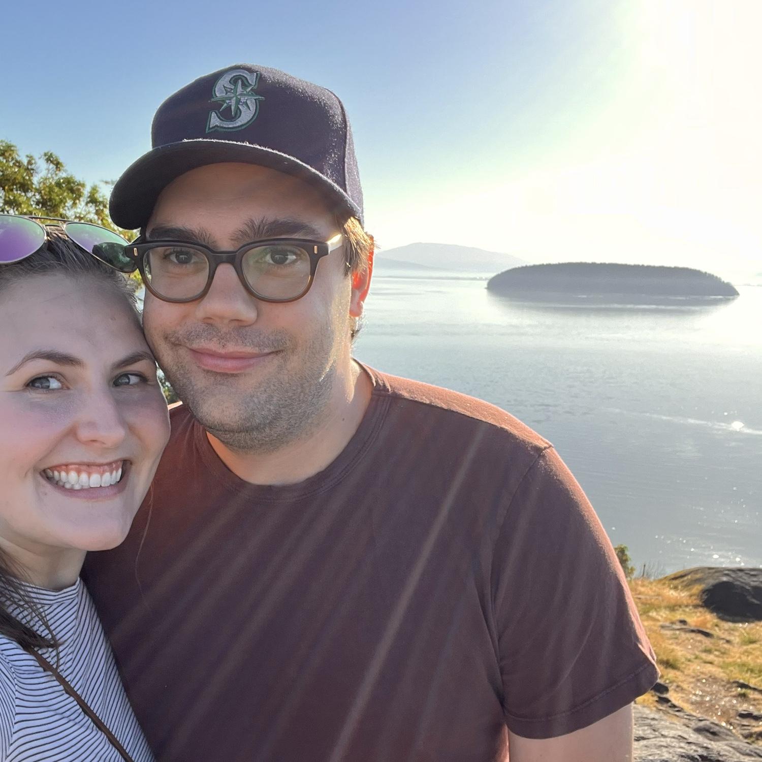 Early morning pastries with a view in Anacortes before heading down to Seattle for a July 4th Mariners game! Henry (enormous baseball fan) already owned the hat!