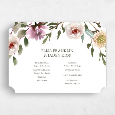 Beige Ticket Wedding Program - Windsong