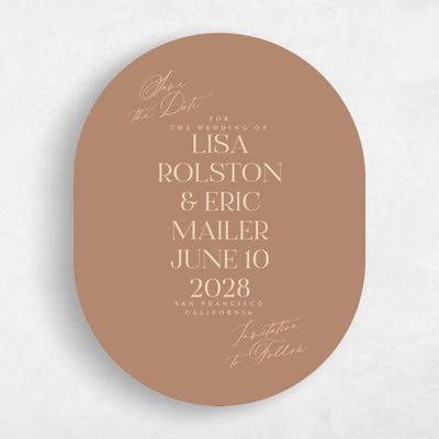 Camel, Brown Wedding Save the Date - Menton Portrait