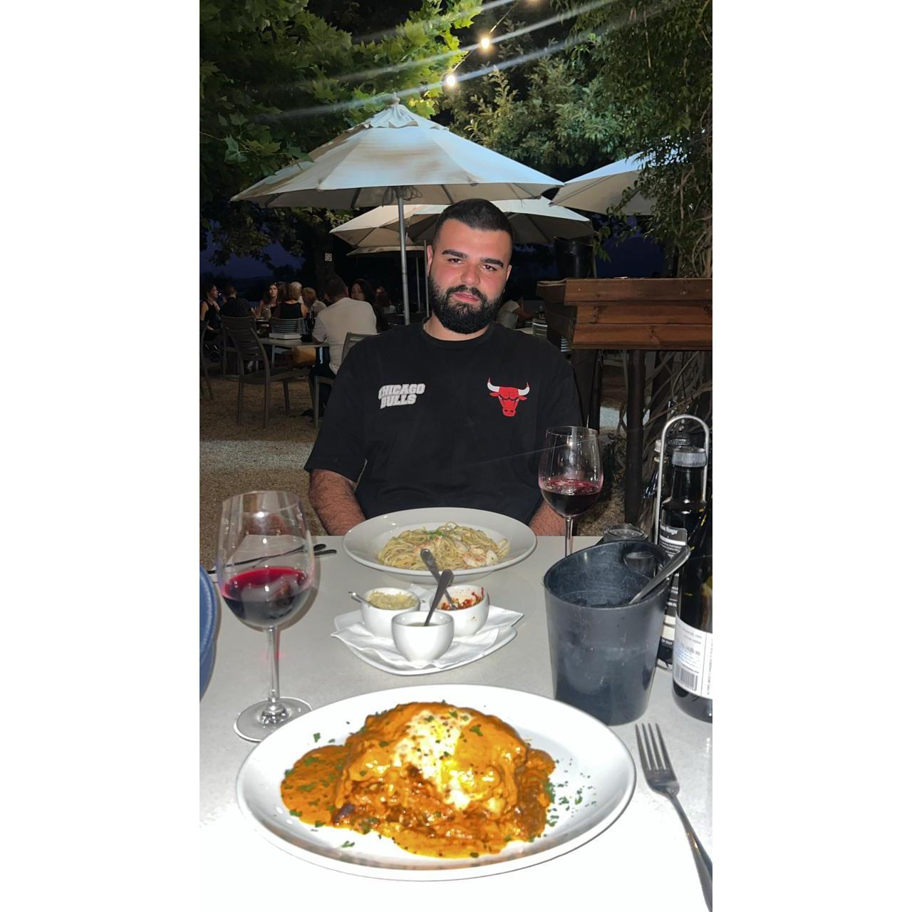 Some pasta and pinotage 🍝