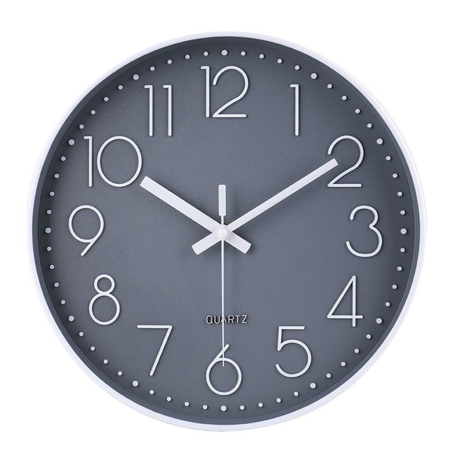 jomparis 16 Inch Gray Large Wall Clock Silent Modern Elegant Decor for Living Room Office Kitchen Dining Room