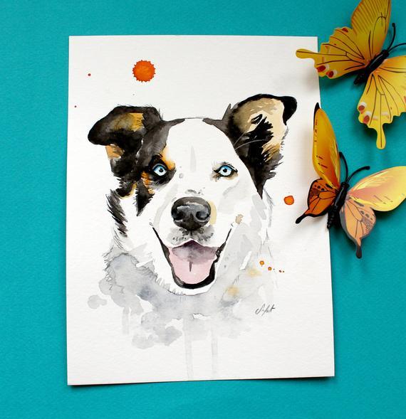 Custom Pet Portraits of Ava & Spuds (5x7 - $50 for each portrait)