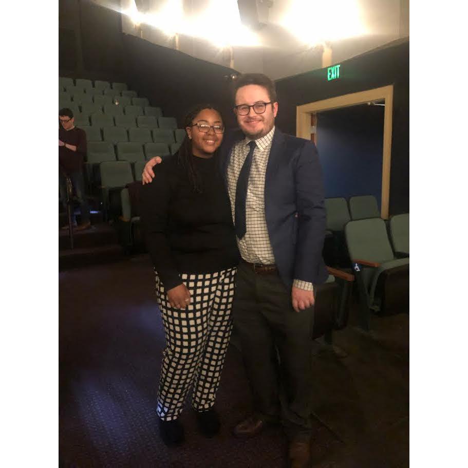 Cierra and Matt at The Charles Theatre for the premiere of Matt's feature length film, "Hustle on Lombard." January, 2020