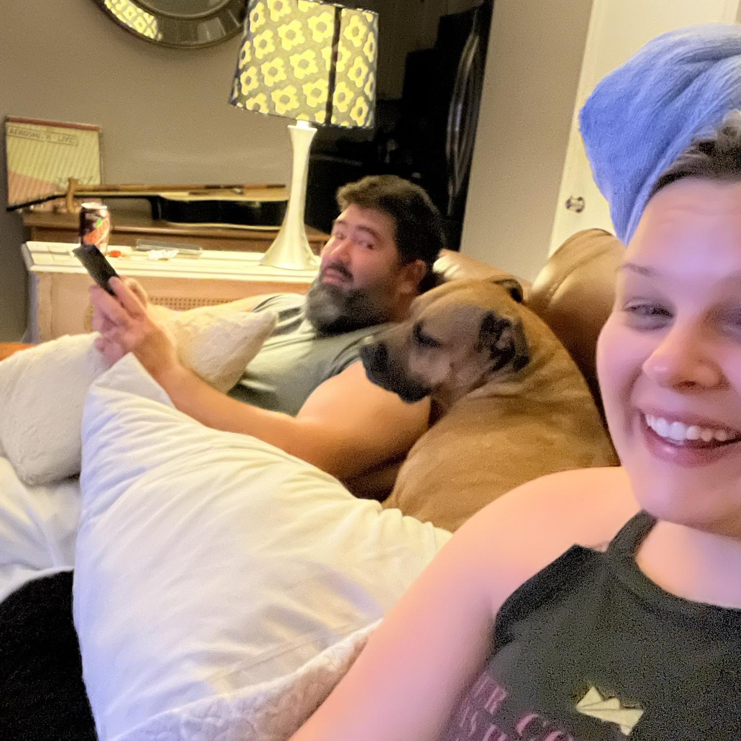 what we really look like at home, all of us hanging out!