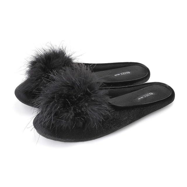 BCTEX COLL Women's Cozy Velvet Memory Foam House Slipper, Ladies Fuzzy Bedroom Slipper Non-slip Sole