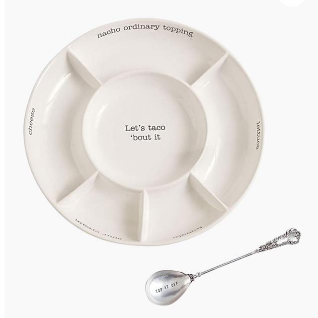 Let’s Taco Bout It Taco Bar Serving Platter and Spoon Set