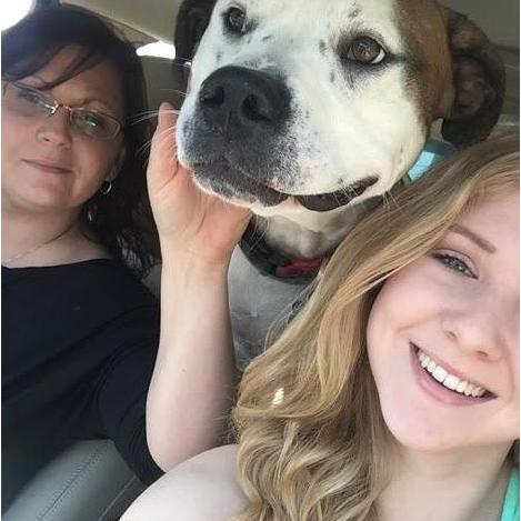 Abbi and Joy (Step-mom/Mama) with Joy's dog Wyatt.