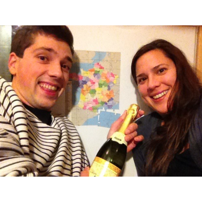 Celebrating President Obama winning his second election in Toulon, France. We stayed up until 6a in the morning watching election results.