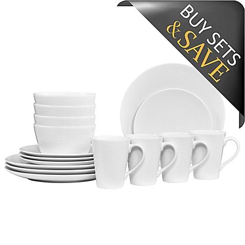 Noritake® White on White Swirl Coupe 16-Piece Dinnerware Set