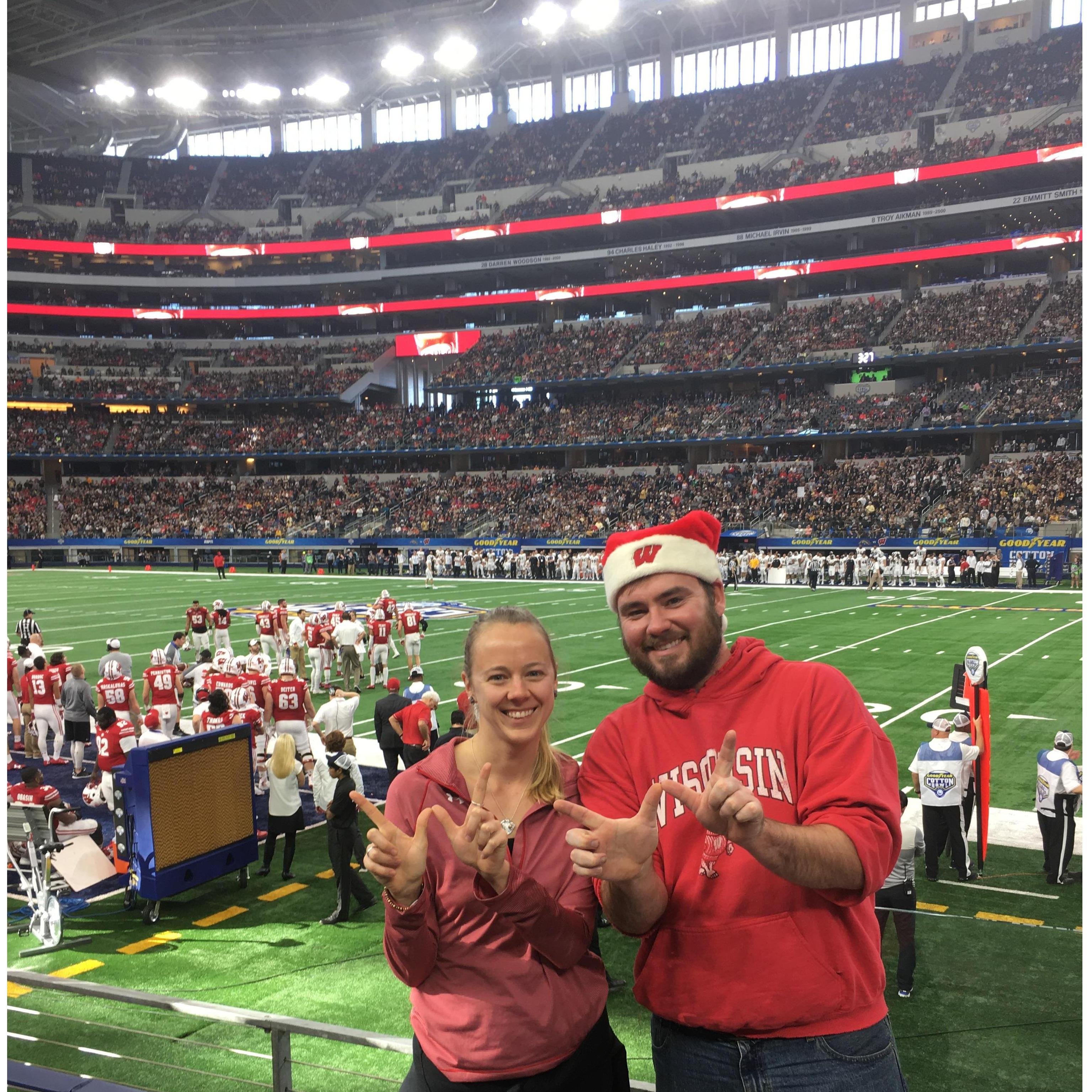 He surprised me with tickets to the cotton bowl for Christmas!