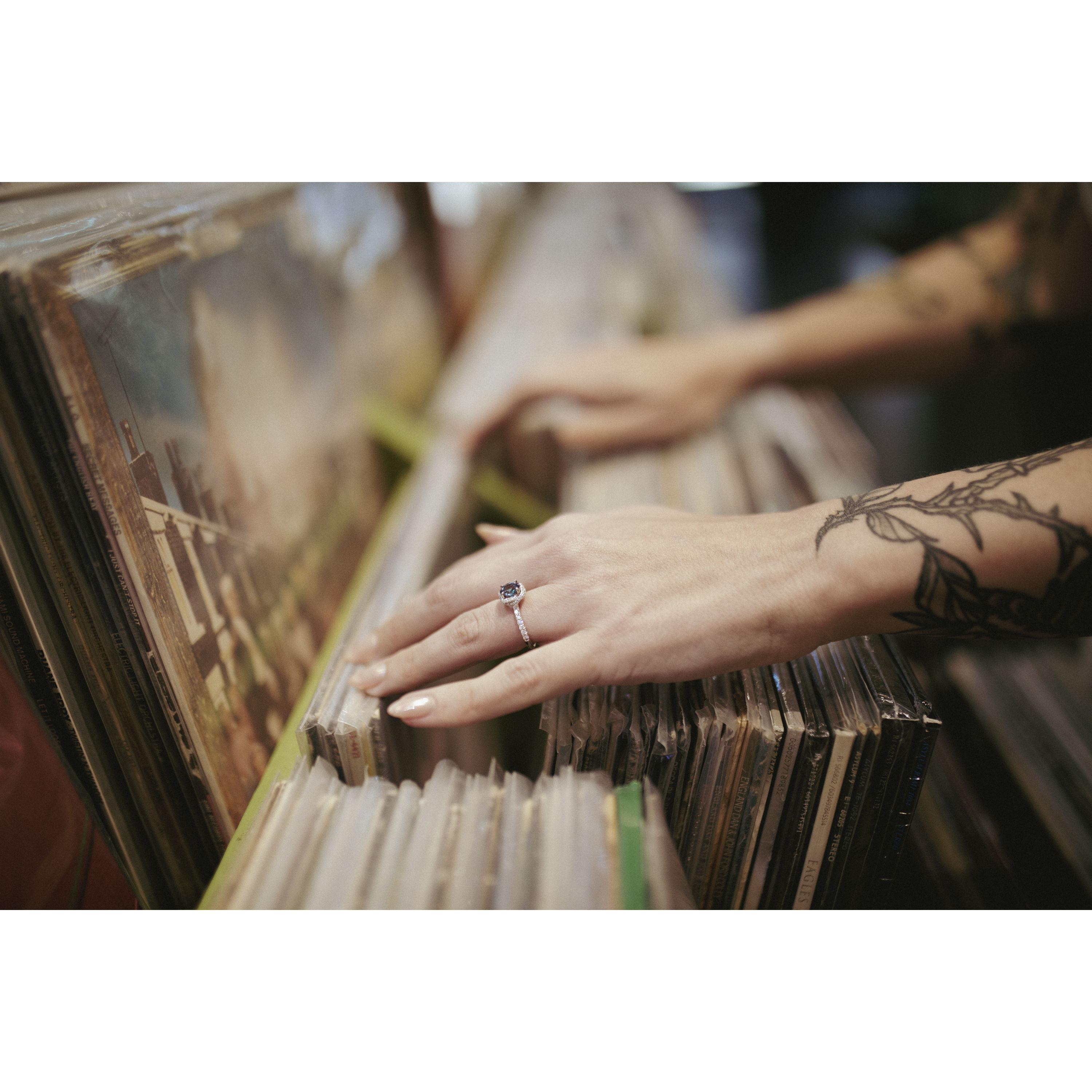Engagement Photos at Spoonful Records in Columbus, OH