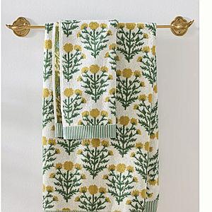 Yellow Eudora Cotton Bath Towel