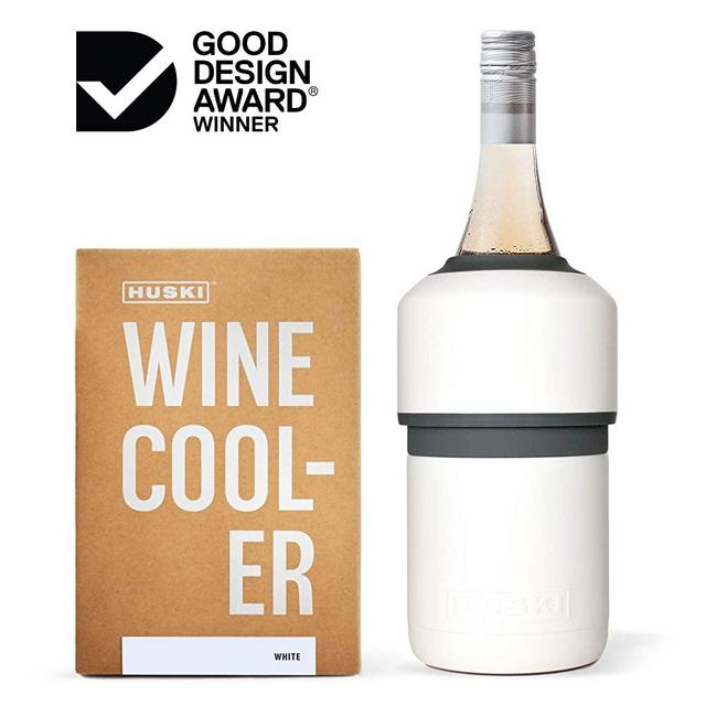 Huski Wine Cooler | Premium Iceless Wine Chiller | Keeps Wine Cold up to 6 Hours | Award Winning Design | New Wine Accessory | Fits Some Champagne Bottles | Perfect Gift for Wine Lovers (White)