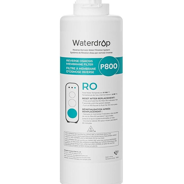 Waterdrop G3P800-RO Filter, Replacement for Waterdrop G3P800 Tankless Reverse Osmosis Water Filter, Reduce PFAS, 2-year Lifetime