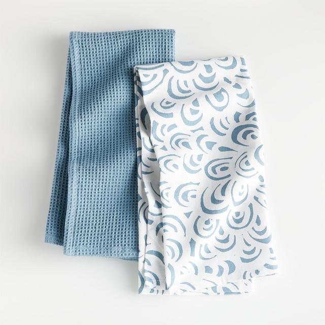 Blue Loops Dish Towels, Set of 2