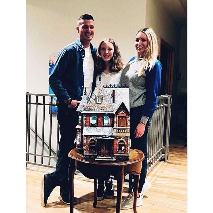 Anthony, Haylee, and Kelsey after building a model house together.