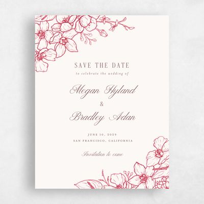 Red Wedding Save the Date - Painaa Portrait