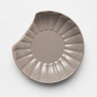 Stoneware Ribbed Spoon Rest Gray - Threshold™