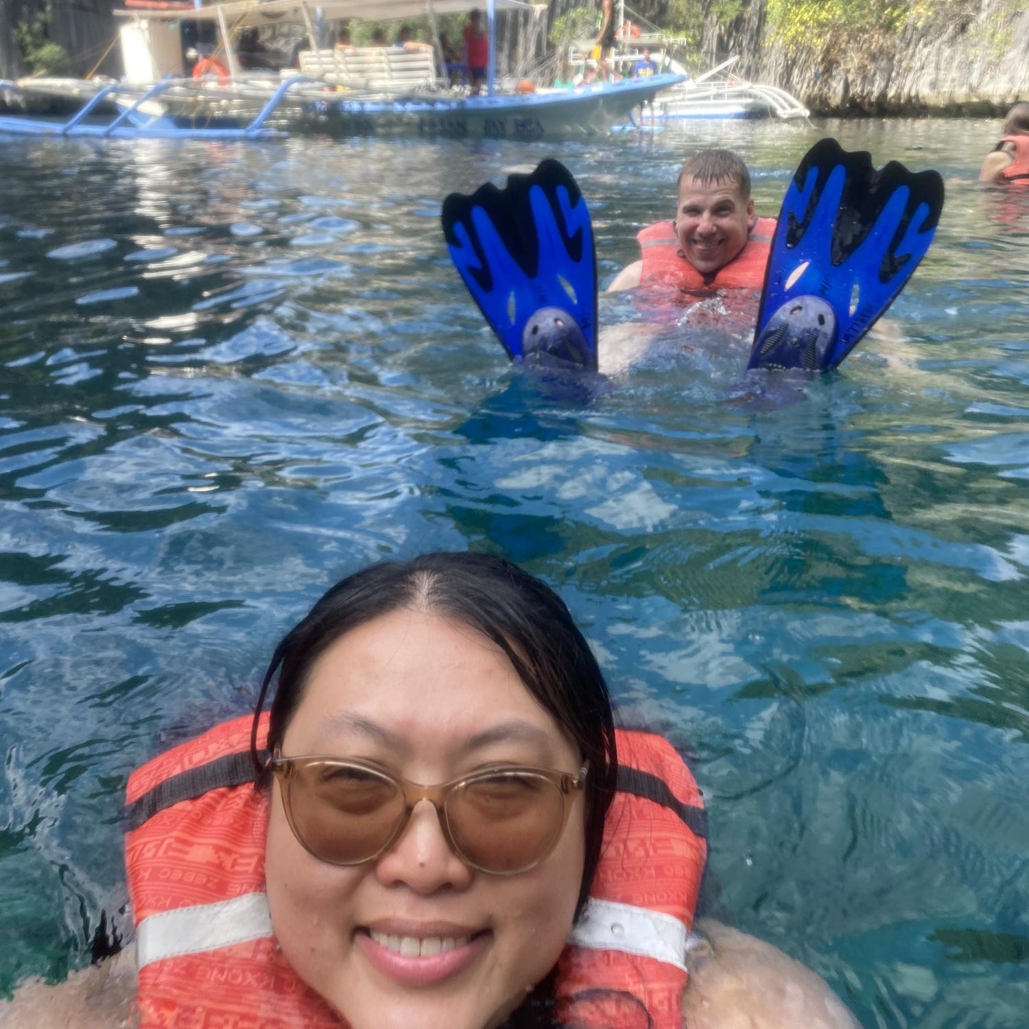 We also went to Coron Palawa, and we swim a lot!