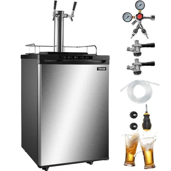 kegerators Beer Dispenser Full Size Beer kegerator Refrigerator Double Taps Direct Draw Beer Dispenser, Stainless Steel