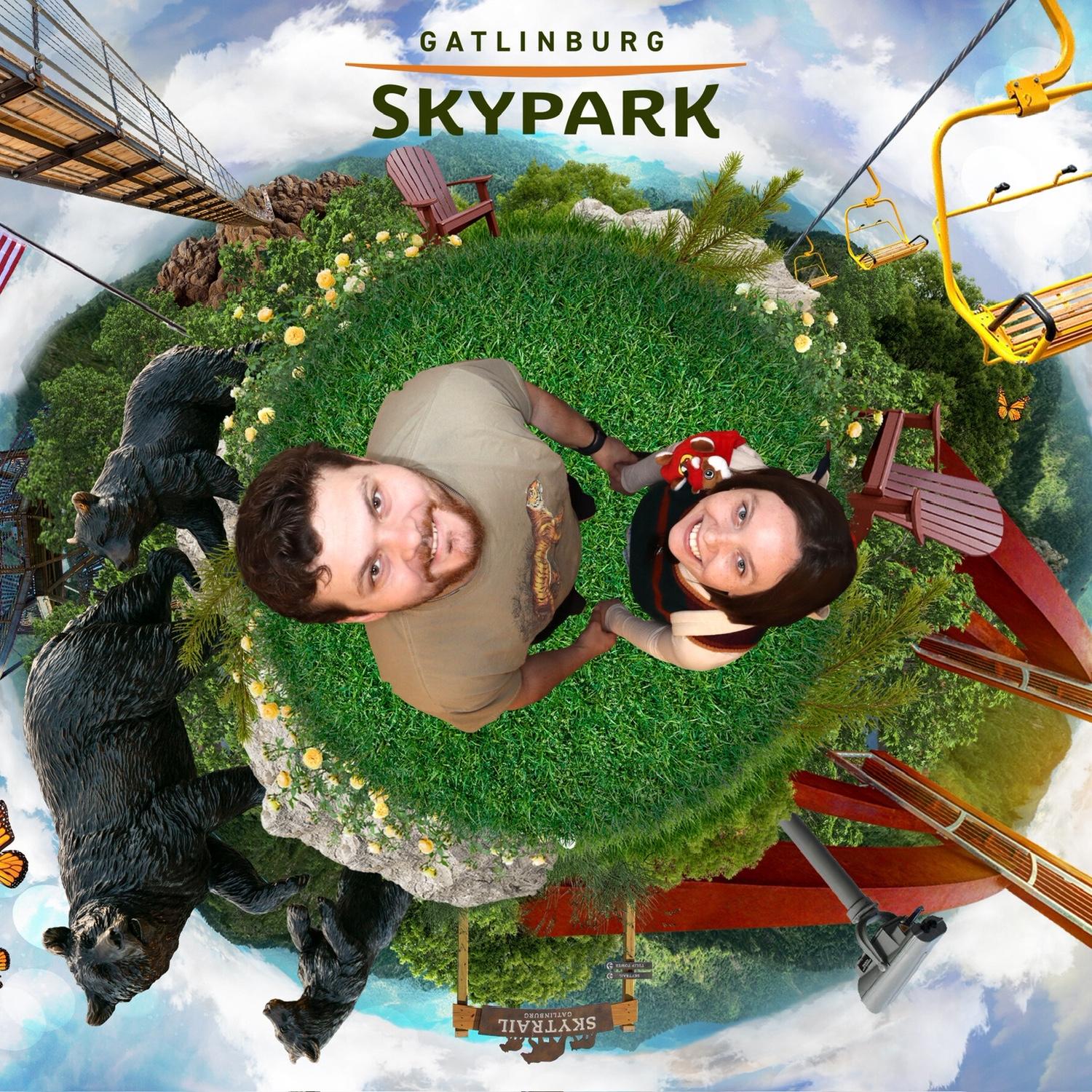 our cheesy picture in Gatlinburg, TN