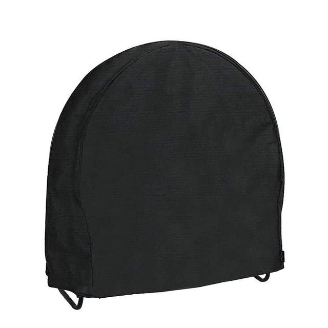48 Inch Firewood Log Hoop Rack Cover Only Heavy Duty Outdoor Round Ring Loop Wood Storage Holder Cover Circular with Waterproof Zipper Weather-Resistant Black