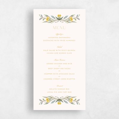 Beige Wedding Menu - Jardin