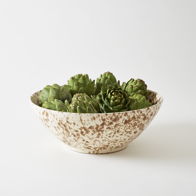 Brown on Cream Splatterware 18 Inch Serving Bowl