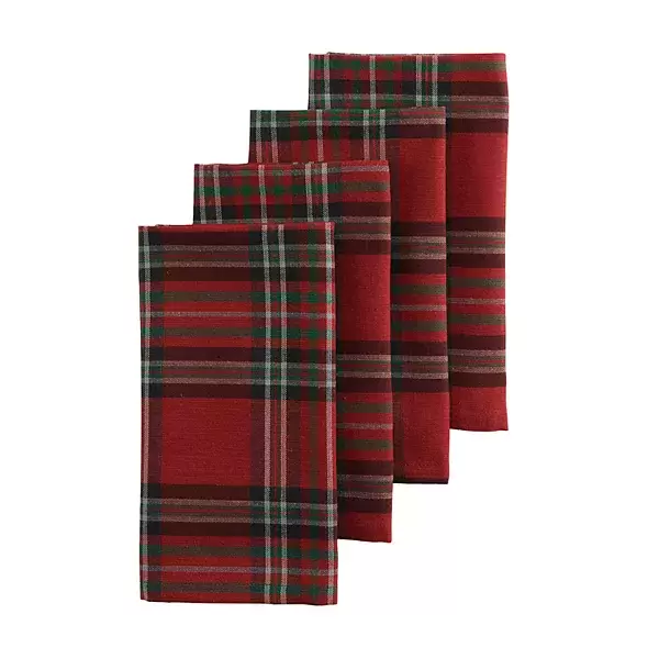 St. Nicholas Square® Tartan Plaid Dinner Napkin 4-pk.