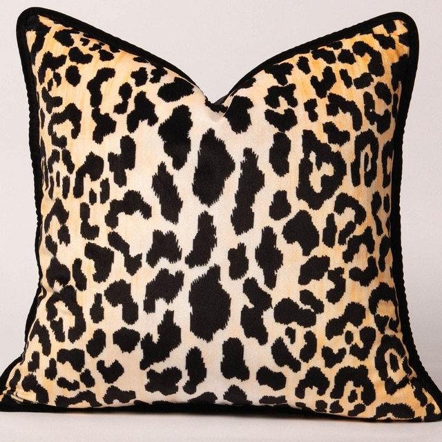Velvet Leopard Print Pillow Cover: Animal Print Home Decor