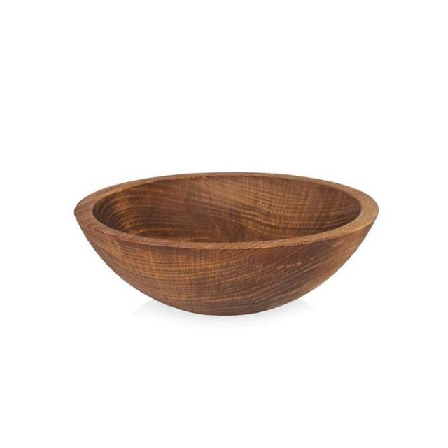 Hudson Grace Wood Bowl, 8" Natural Dark Walnut