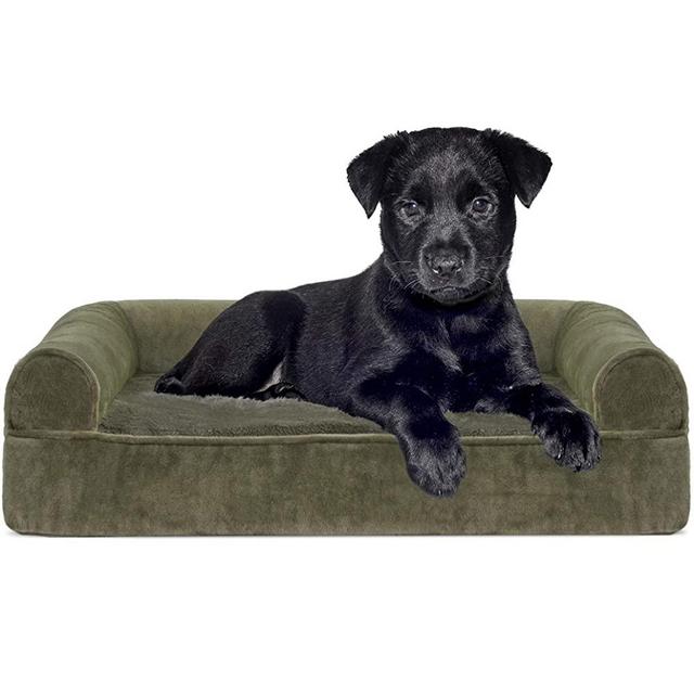 Furhaven Pet - Orthopedic Foam Sofa-Style Traditional Living Room Couch Dog Bed for Dogs and Cats - Multiple Styles, Sizes, and Colors