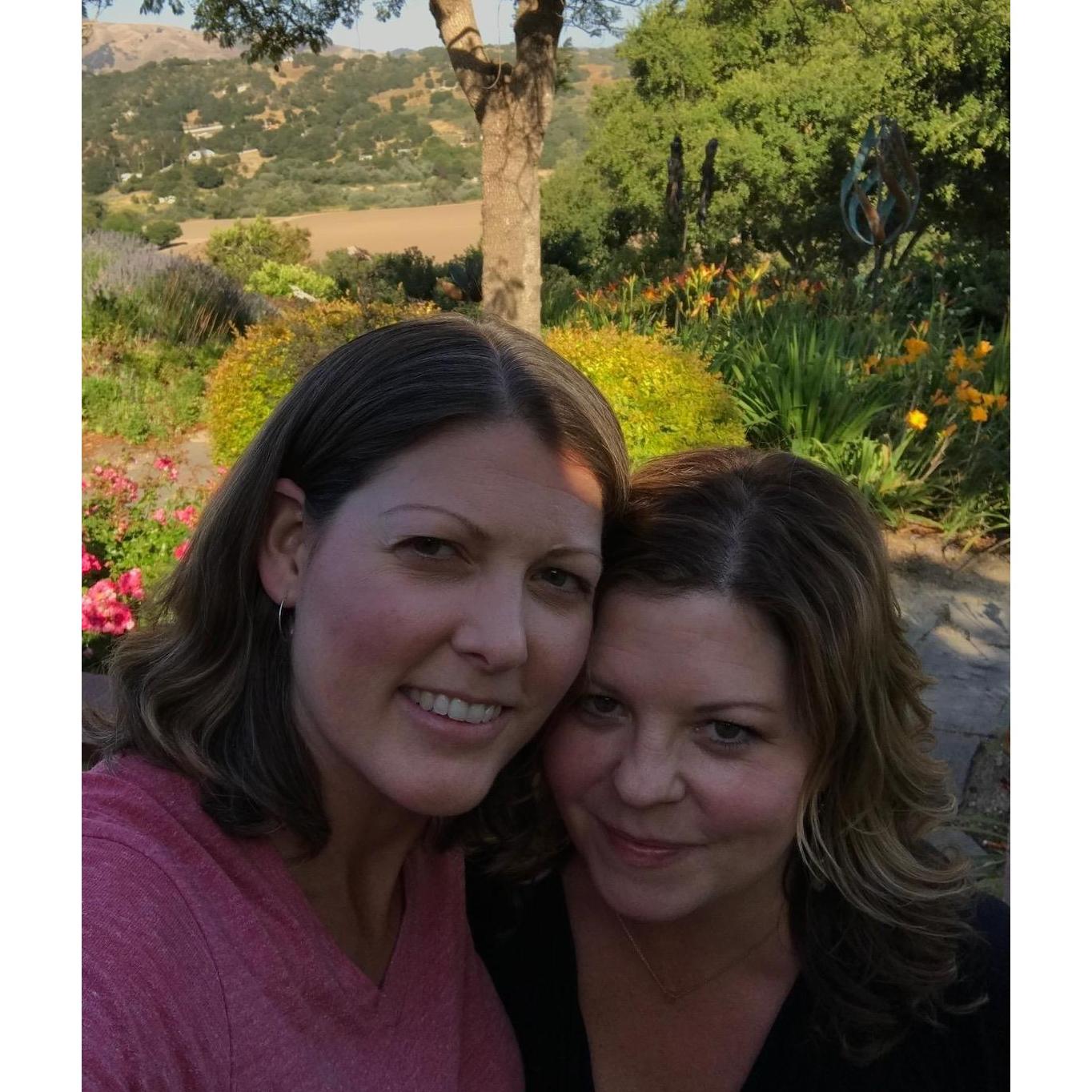 On the patio of Mariposa at The Casitas! Our happy place!