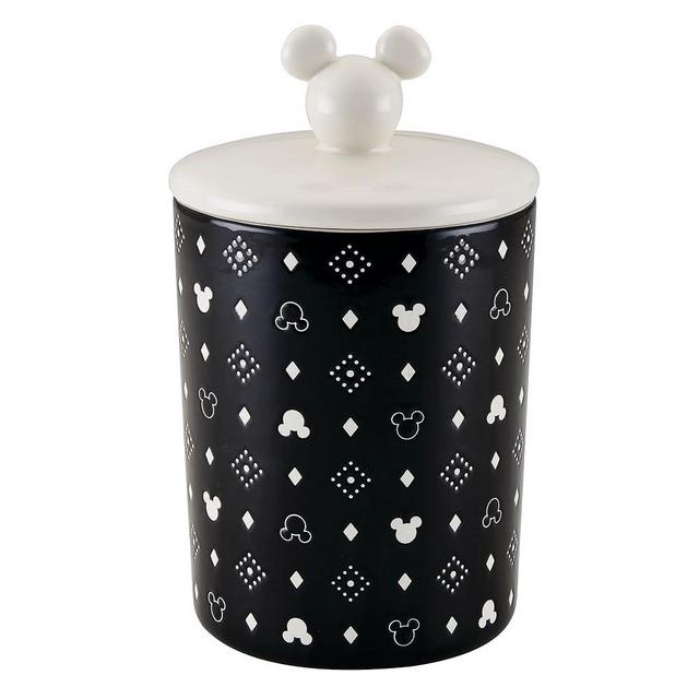 PRESTIGE Disney Monochrome Mickey Mouse Kitchen Canisters Large - Airtight Ceramic Storage Jars With Lids, Black & White