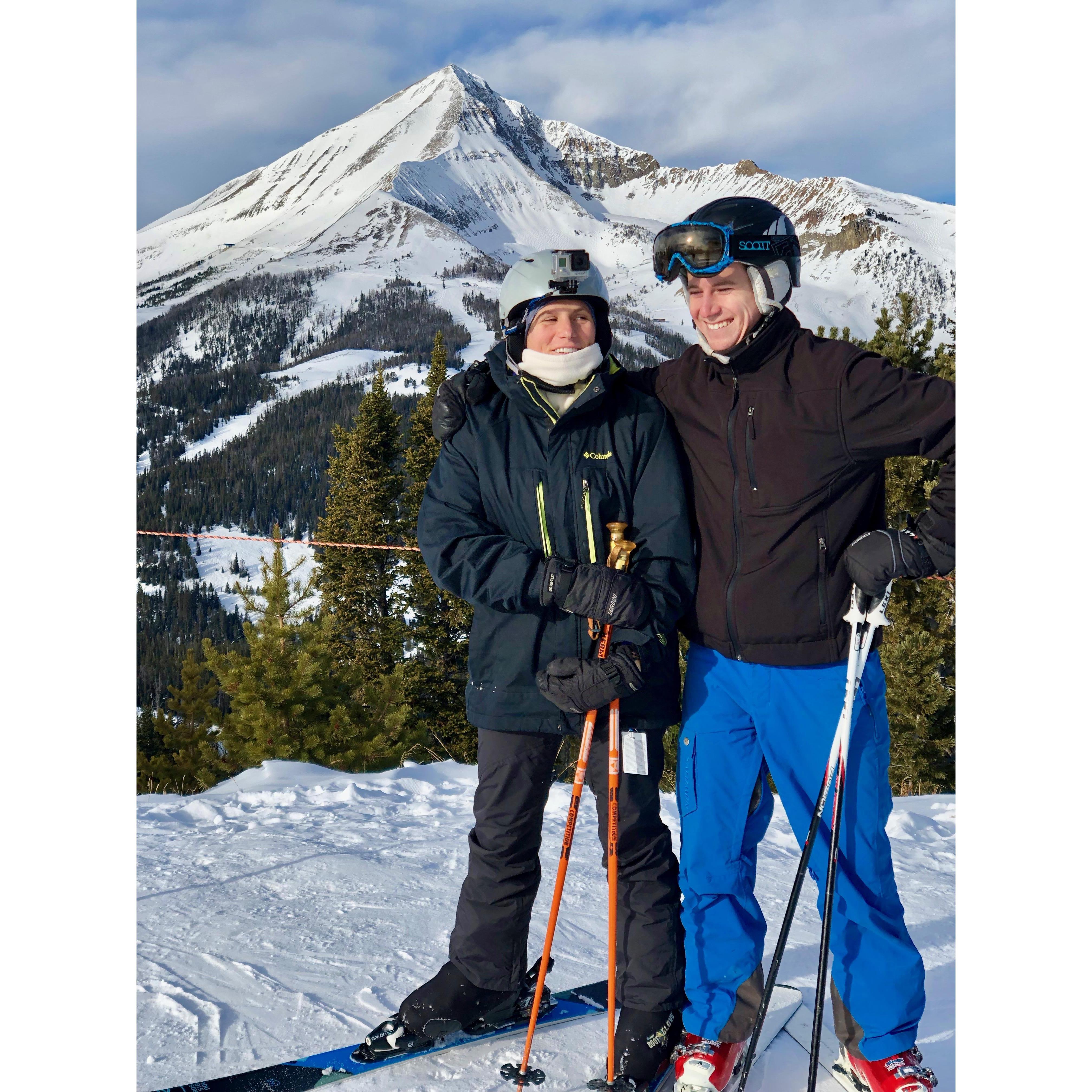 Laughing at Lone Peak, Big Sky, Montana