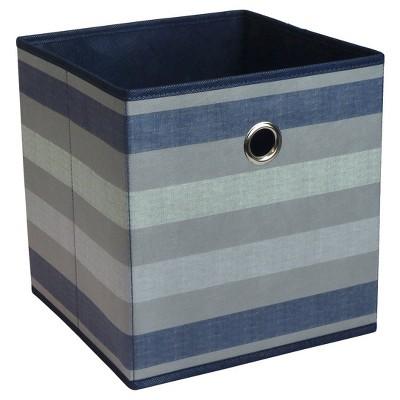 Fabric Cube Storage Bin Navy Stripe Pattern 11" - Room Essentials™