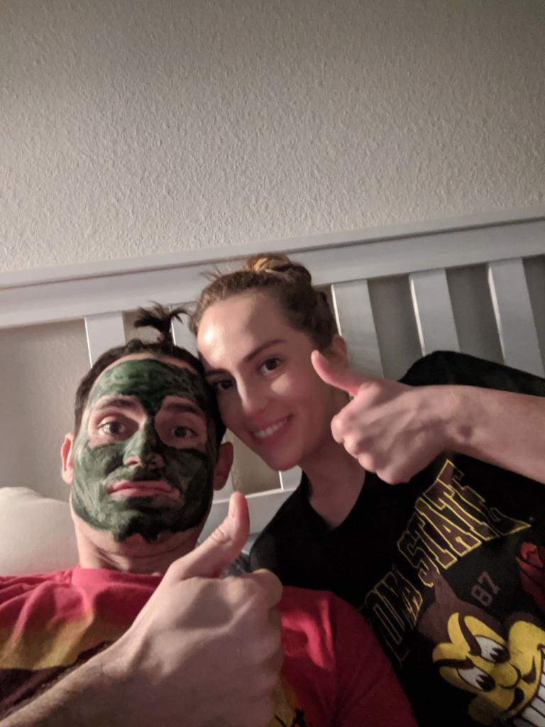 Kyle working on his skincare routine. COVID lockdown activity 🤪