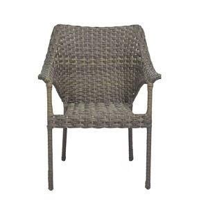 Style Selections Lola Wicker Stackable Black Steel Frame Stationary Conversation Chair with (No fabric) Woven Seat