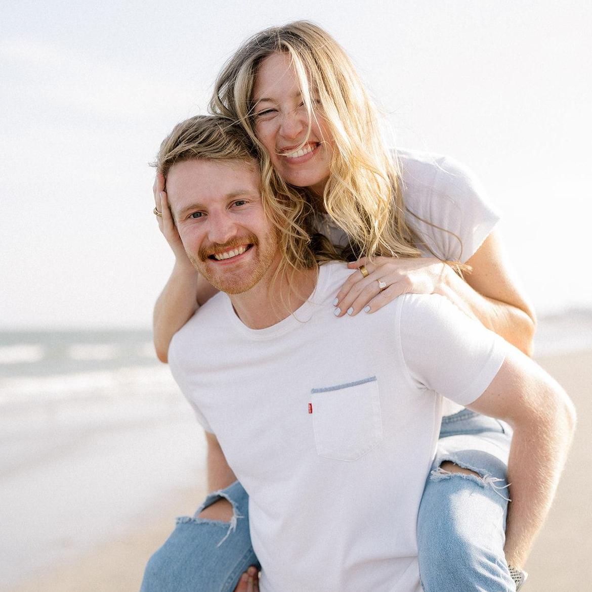 Running around on the beach sweating this past July lol!