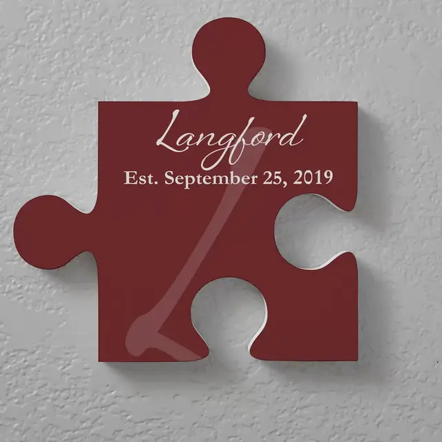 Family Name 12-Inch Square Puzzle Piece Wall Décor