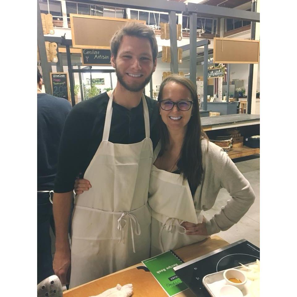 trying to teach Joey to cook