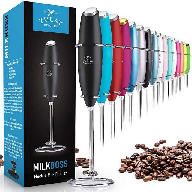 Zulay Kitchen High Powered Milk Frother Handheld Foam Maker for Lattes, Cappuccinos, Matcha, Frappe & More