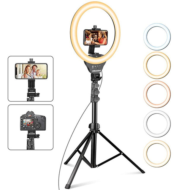UBeesize 12’’ Ring Light with Tripod, Selfie Ring Light with 67’’ Tripod Stand, Light Ring for Video Recording＆Live Streaming(YouTube, Instagram, TIK Tok), Compatible with Phones, Cameras and Webcams