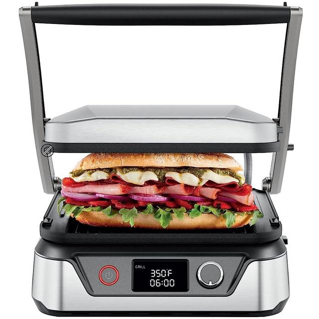 Chefman 5-in-1 Digital Panini Press Grill Sandwich Maker, Sandwich Press and Griddle Grill Combo with Reversible Dishwasher-Safe Grilling Plates, Opens 180 Degrees for Indoor BBQ or Flat Top Grill