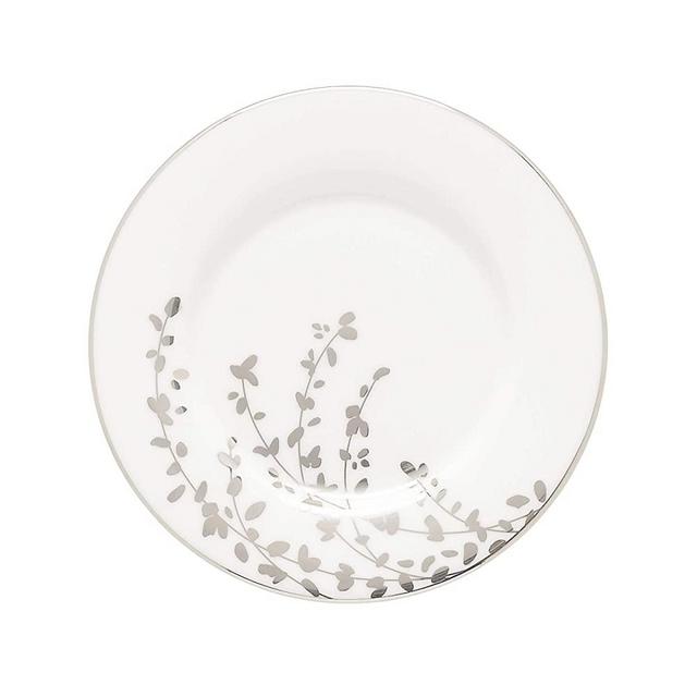 Kate Spade Gardner Street Platinum Saucer, 0.50 LB, White