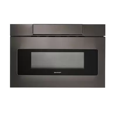 24 in. 1.2 cu. ft. 950W Sharp Black Stainless Steel Microwave Drawer Oven (SMD2470AH)