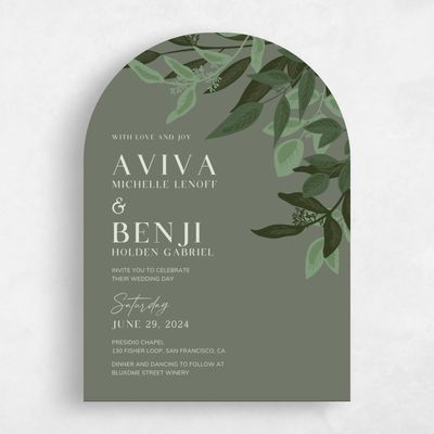 Green Arch Wedding Invitation - Summerlin Corner