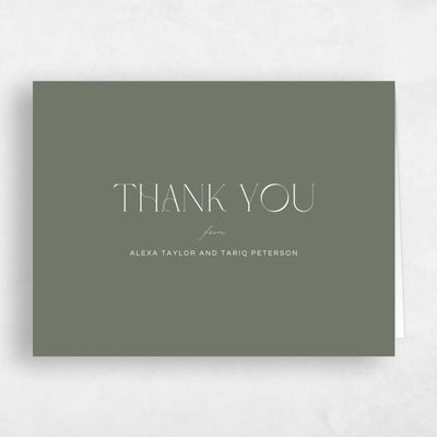Dark Sage, Green Wedding Thank You - Nash Landscape